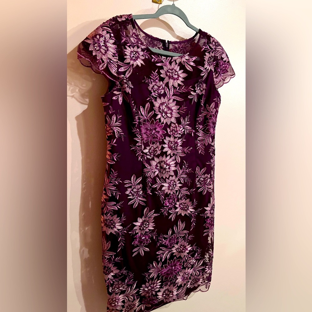 Alex Evenings Size 12 purple cocktail Evening Formal dress